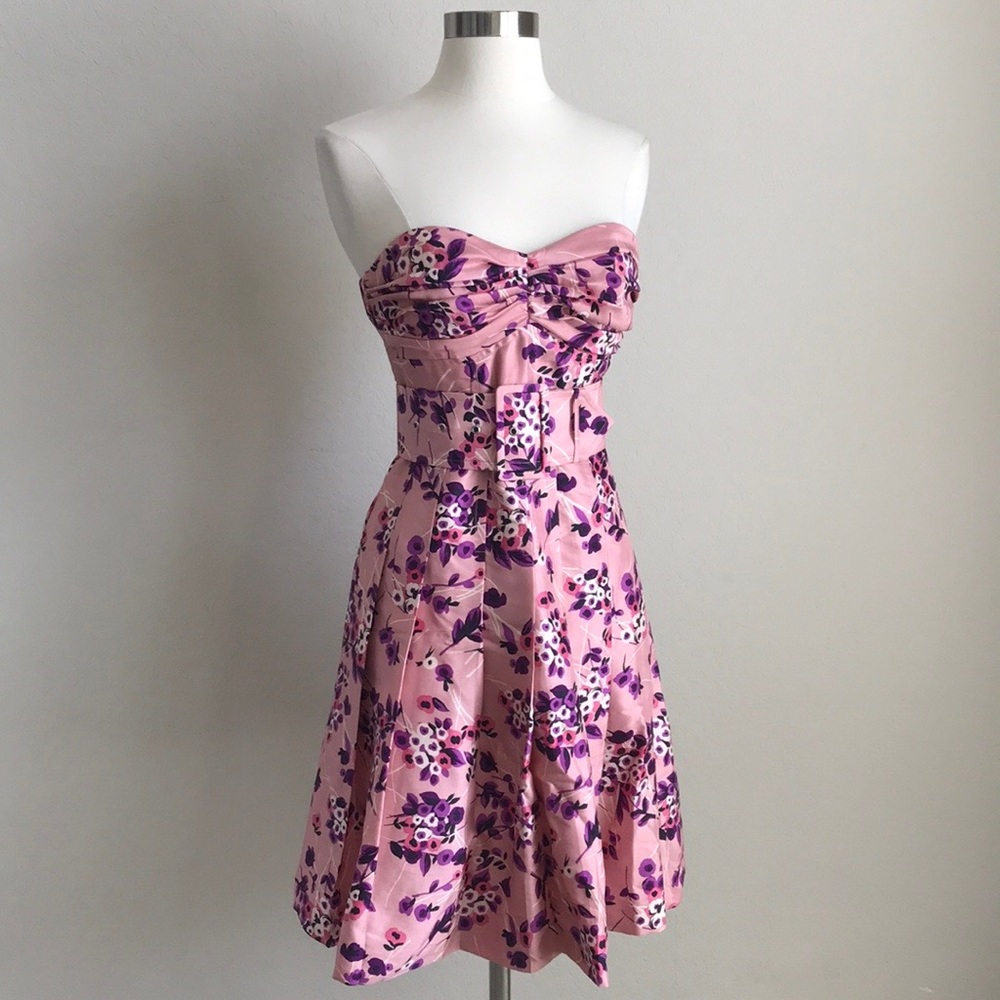2004 Express Floral Strapless Dress